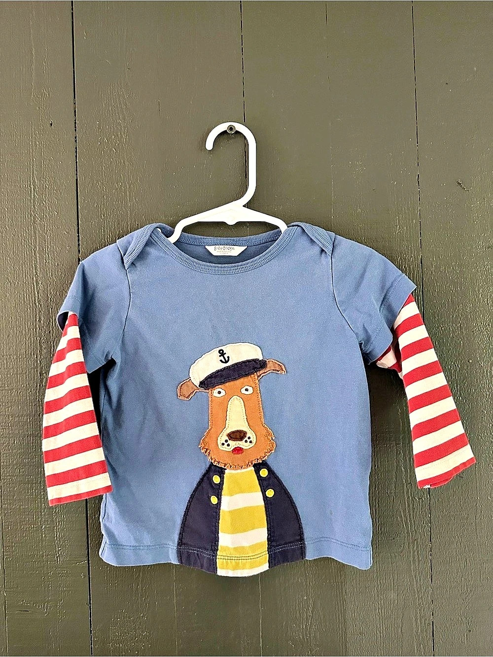 Baby Boden Dog SailorAppliqué Long Sleeve Tee